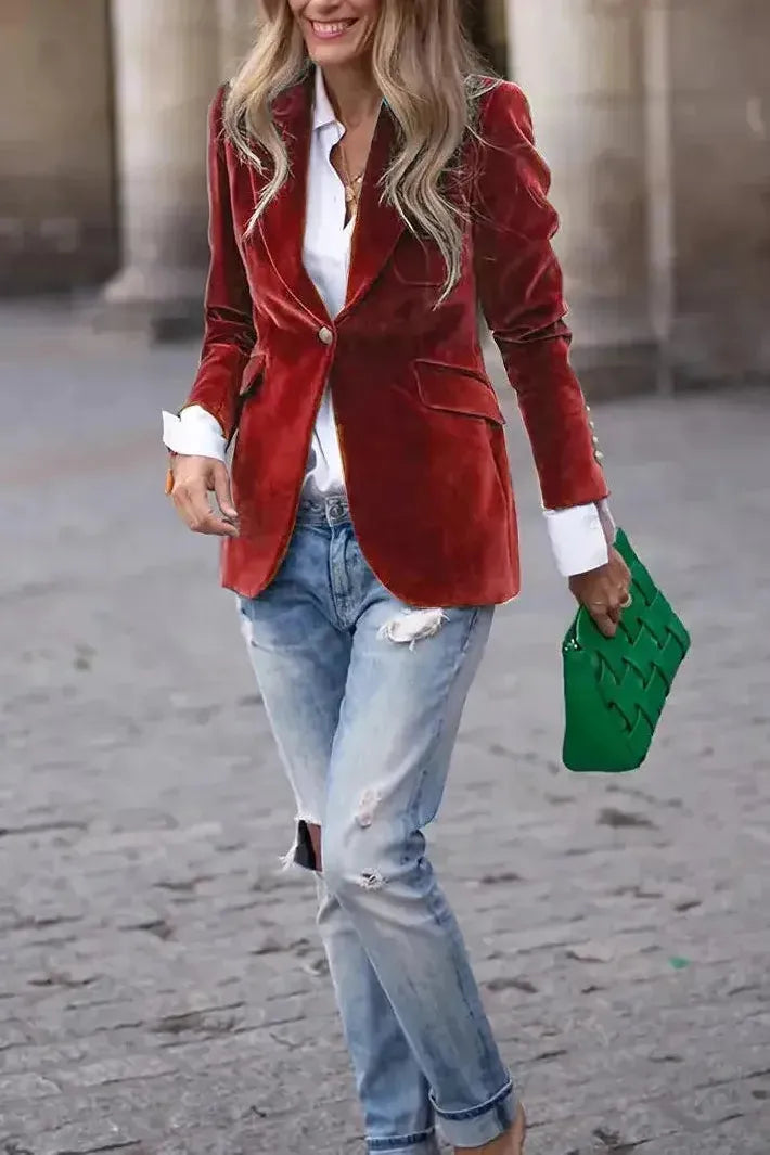 Floretta™ | Tailored Velvet Blazer