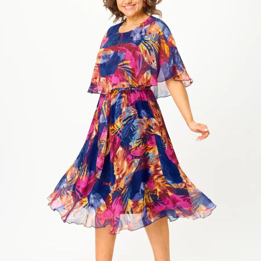 Maïwenn™ | Vibrant Flutter Midi Dress