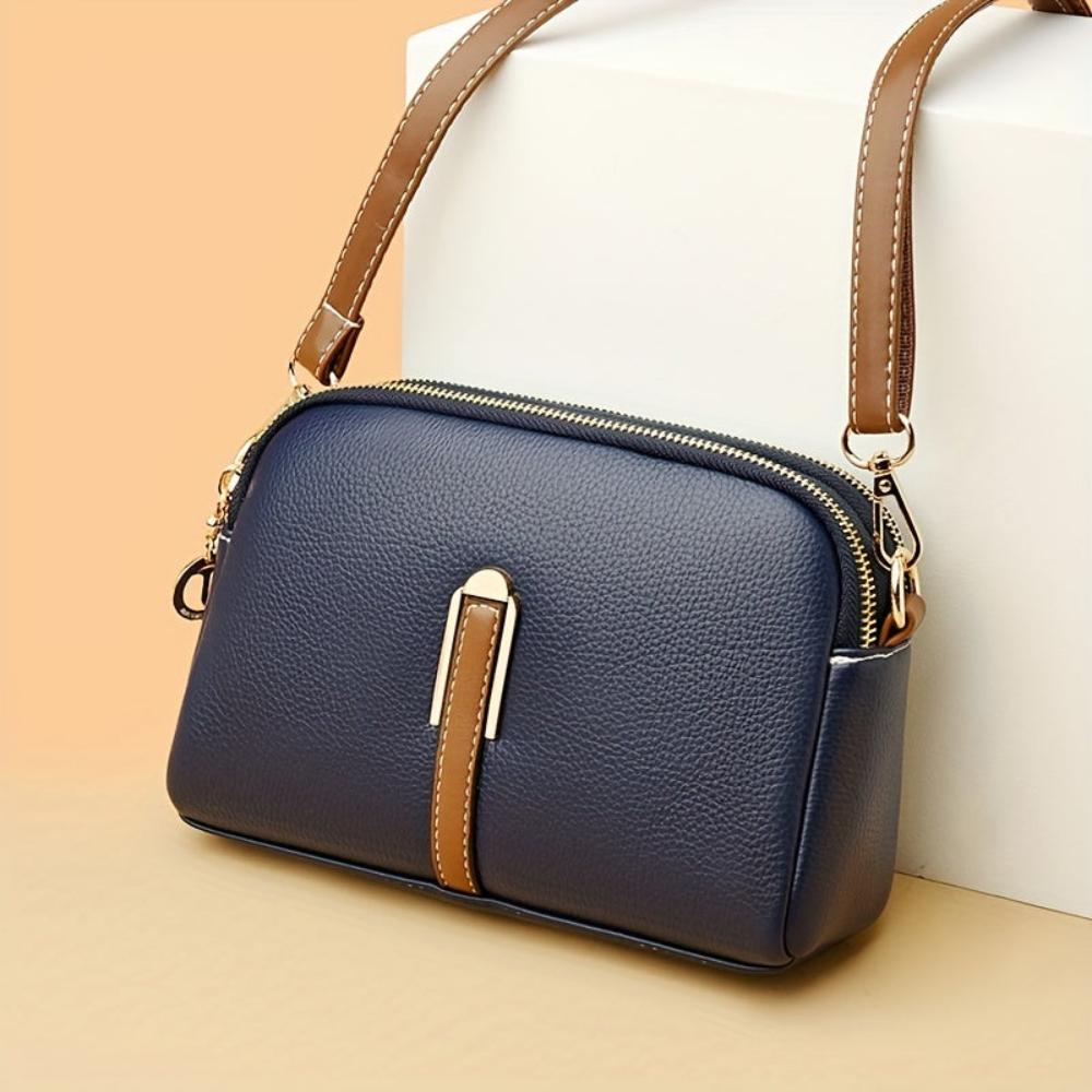 Mila™ | Litchi-Embossed Crossbody Bag