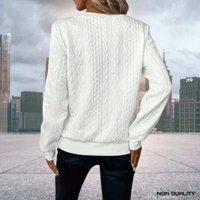 Elara™ | Cable Knit Zip-Up Sweater