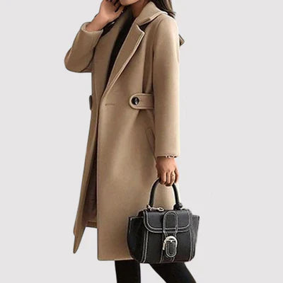 Delyra™ | Double-Button Long Wool Coat