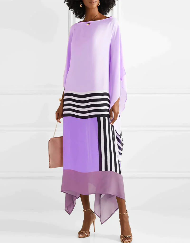 Karly™ | Striped Print Patchwork Dress