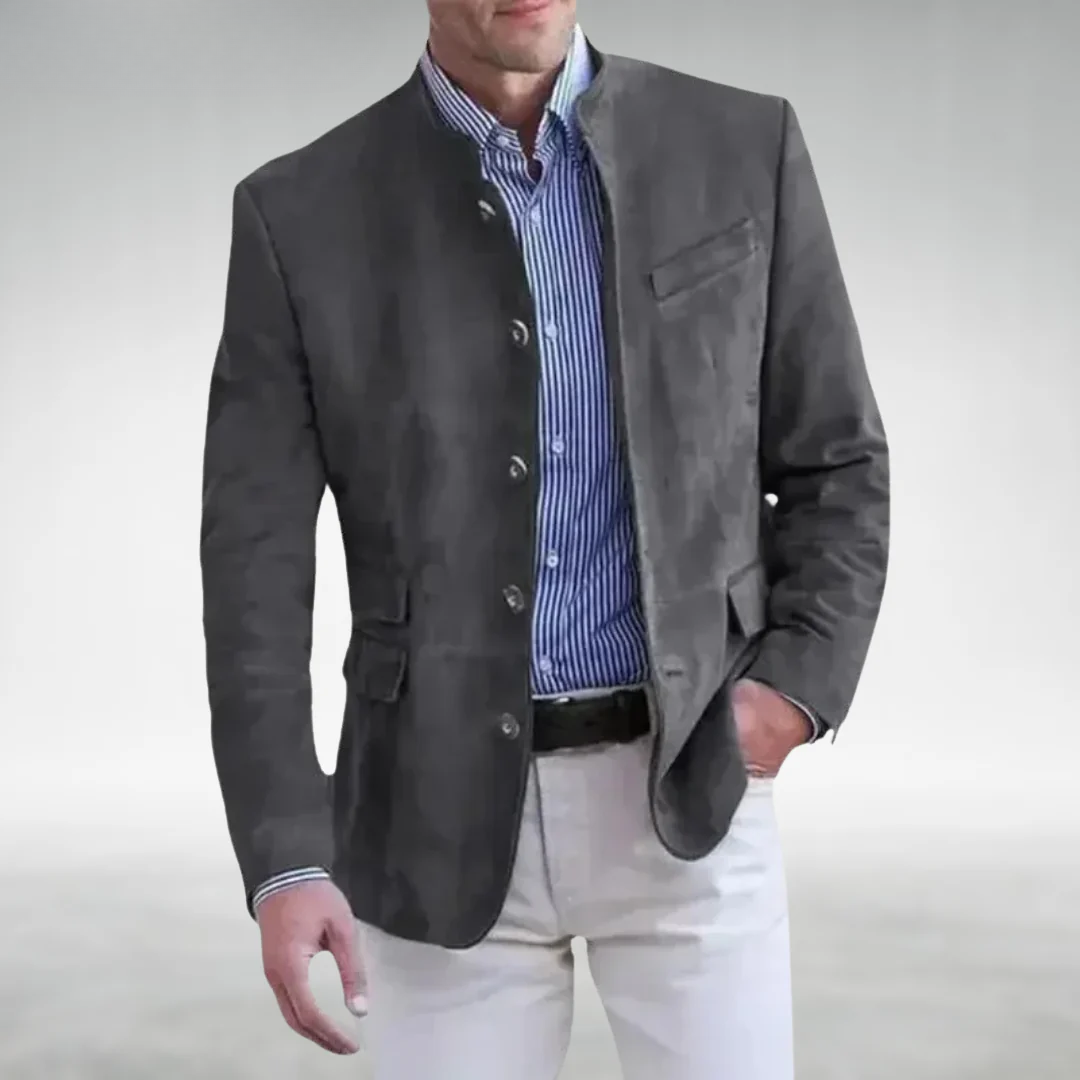 Arnaud™ | Suede Stand-Collar Blazer