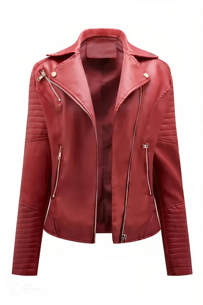 Gisélia™ | Bold Faux Leather Moto Jacket