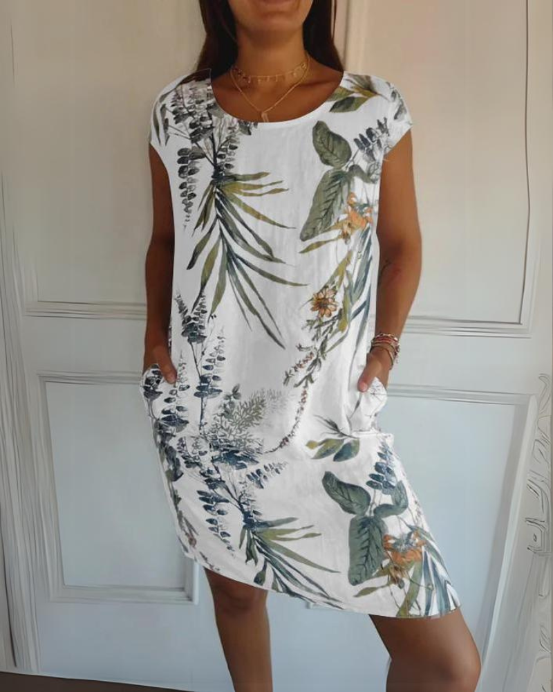 Sloane™ | Printed Linen Dress