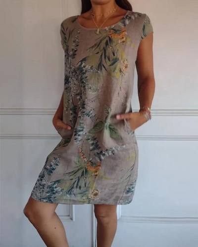 Sloane™ | Printed Linen Dress