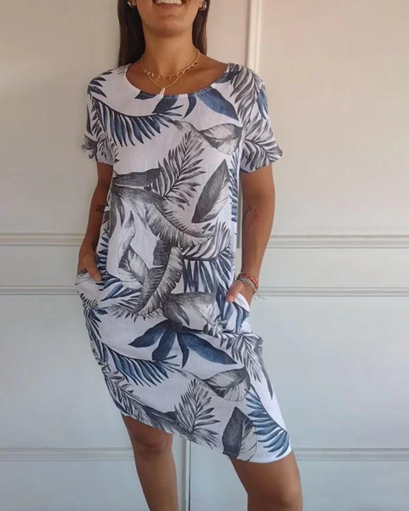Sloane™ | Printed Linen Dress