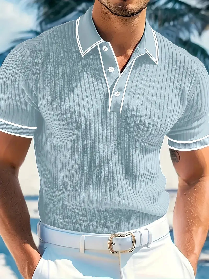 Luca™ | Slim-Fit Ribbed Polo Shirt