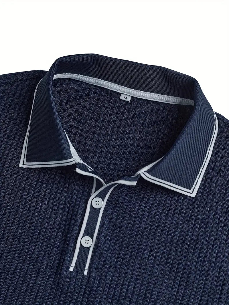 Luca™ | Slim-Fit Ribbed Polo Shirt