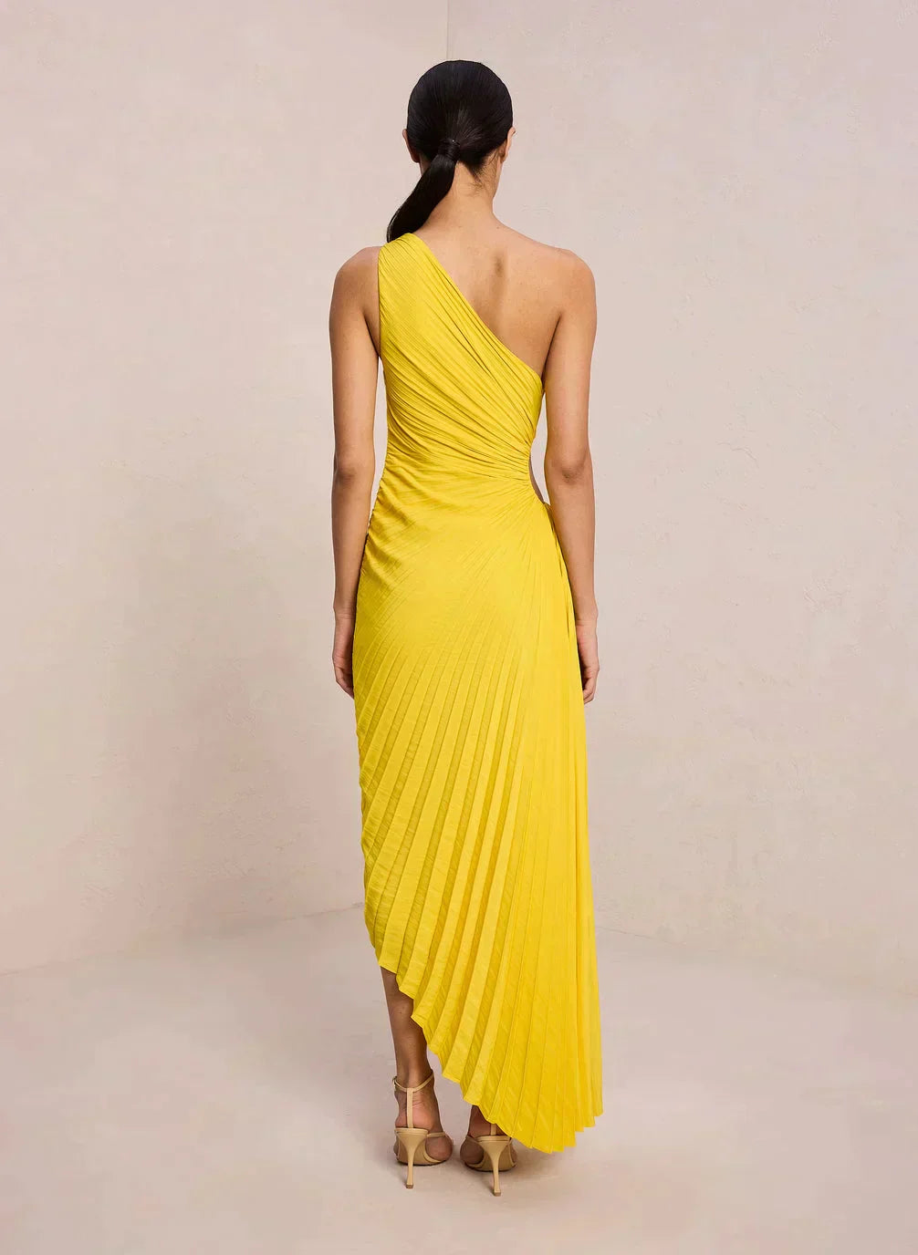 Sylviana™ | One-Shoulder Pleated Midi Dress