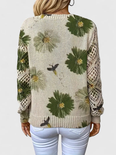 Élodise™ | Floral Crochet Knit Sweater