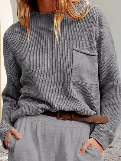 Ameliane™ | Relaxed Knit Pocket Sweater