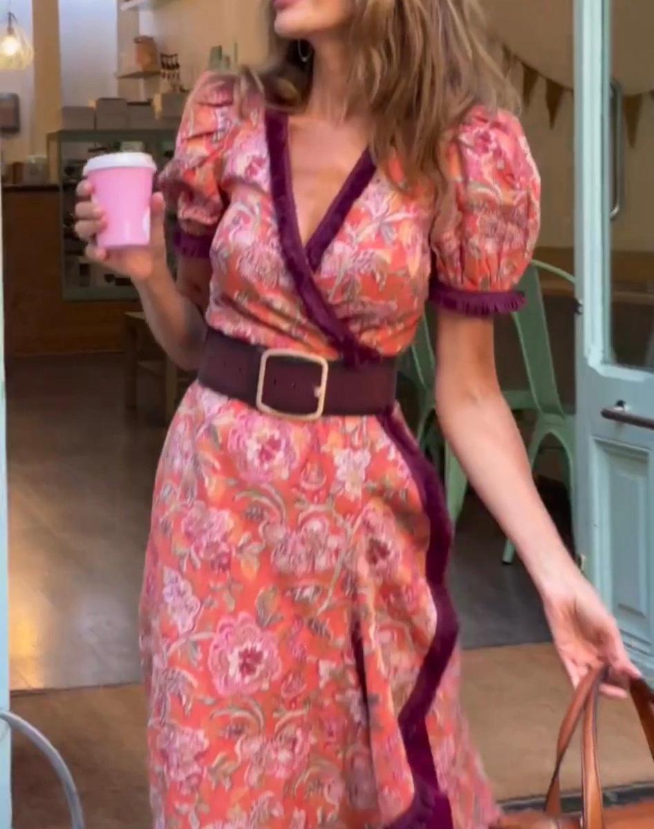 Greer™ | Vintage Puff-Sleeve Wrap Dress