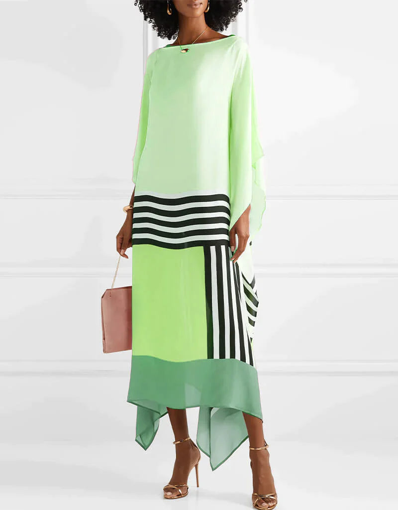 Karly™ | Striped Print Patchwork Dress