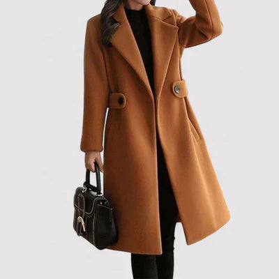 Delyra™ | Double-Button Long Wool Coat