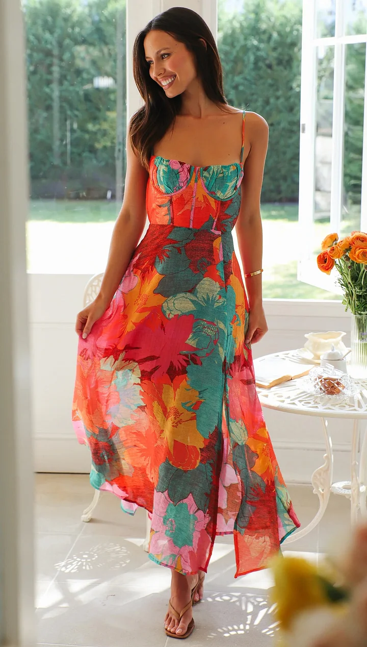 Azina™ | Tropical Floral Maxi Dress