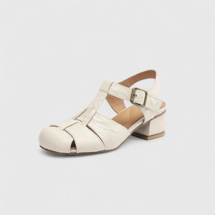Joliane™ | Retro Leather Cut-Out Sandals