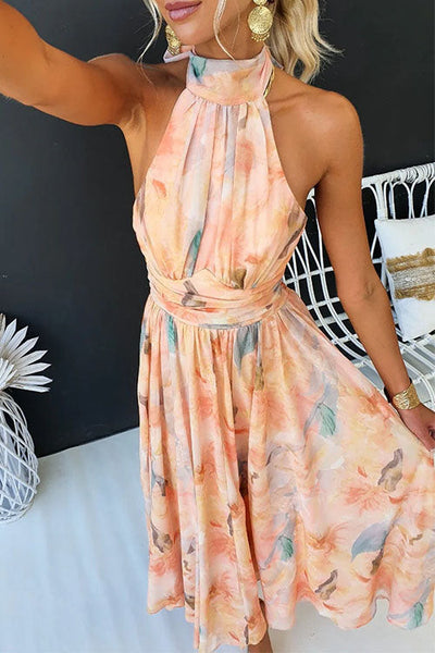 Priscille™ | Halter Neck Flow Midi Dress