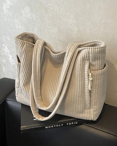 Cordavia™ | Textured Corduroy Tote Bag