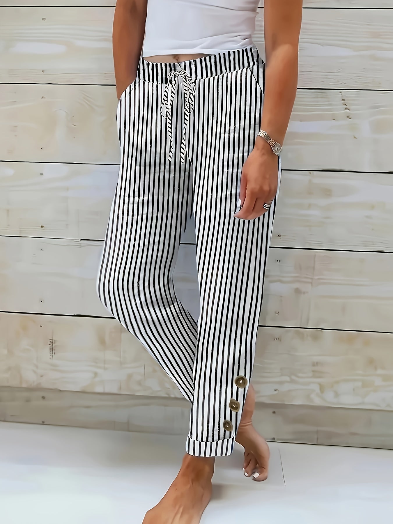 Isla™ | Casual Striped Cropped Pants