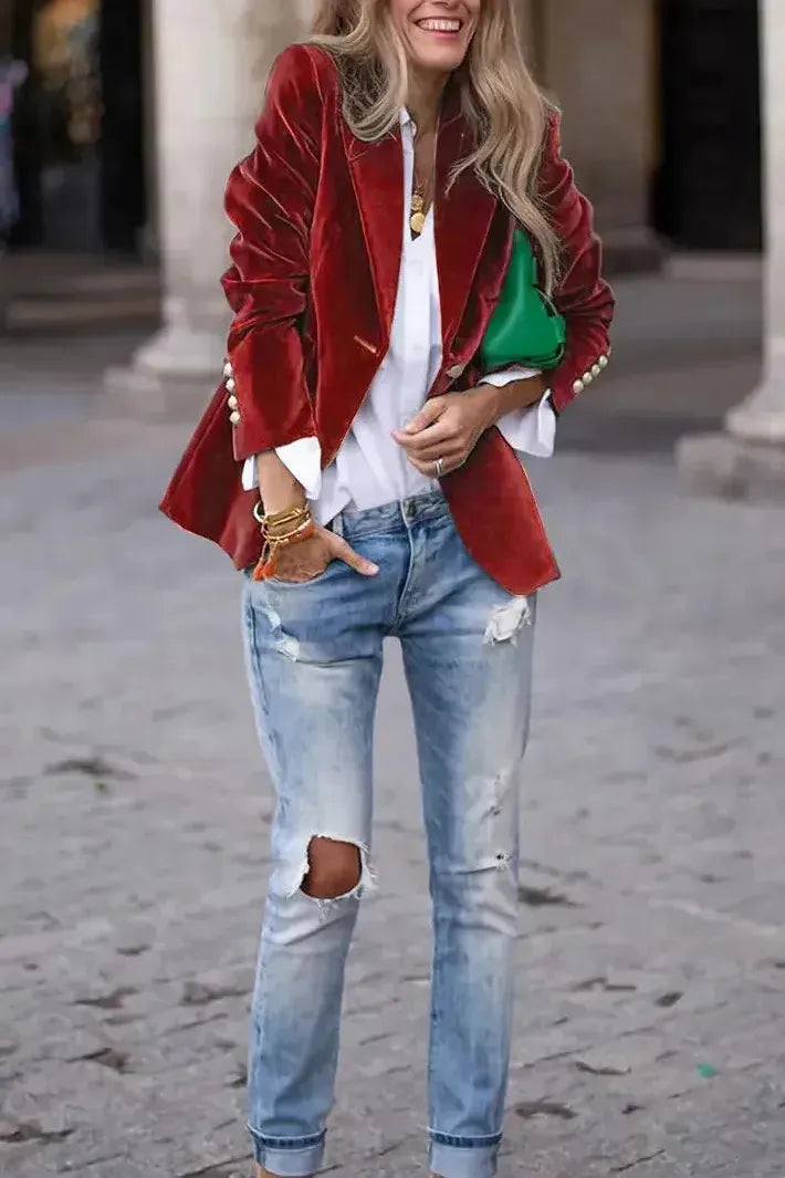 Floretta™ | Tailored Velvet Blazer
