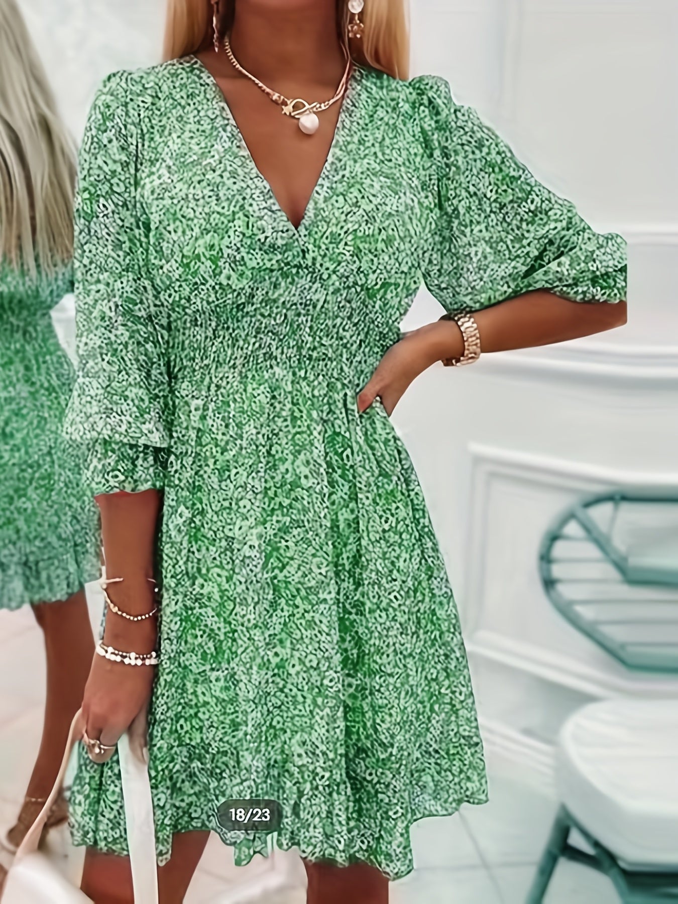 Michael™ | Floral Shirred Waist Dress