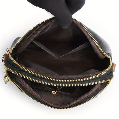 Mila™ | Litchi-Embossed Crossbody Bag