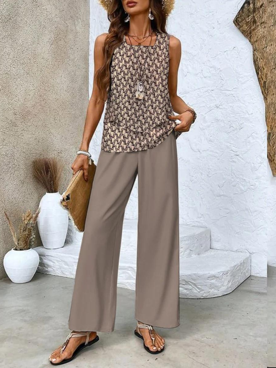 Gaëlle™ | 2-Piece Summer Leaf Print Set