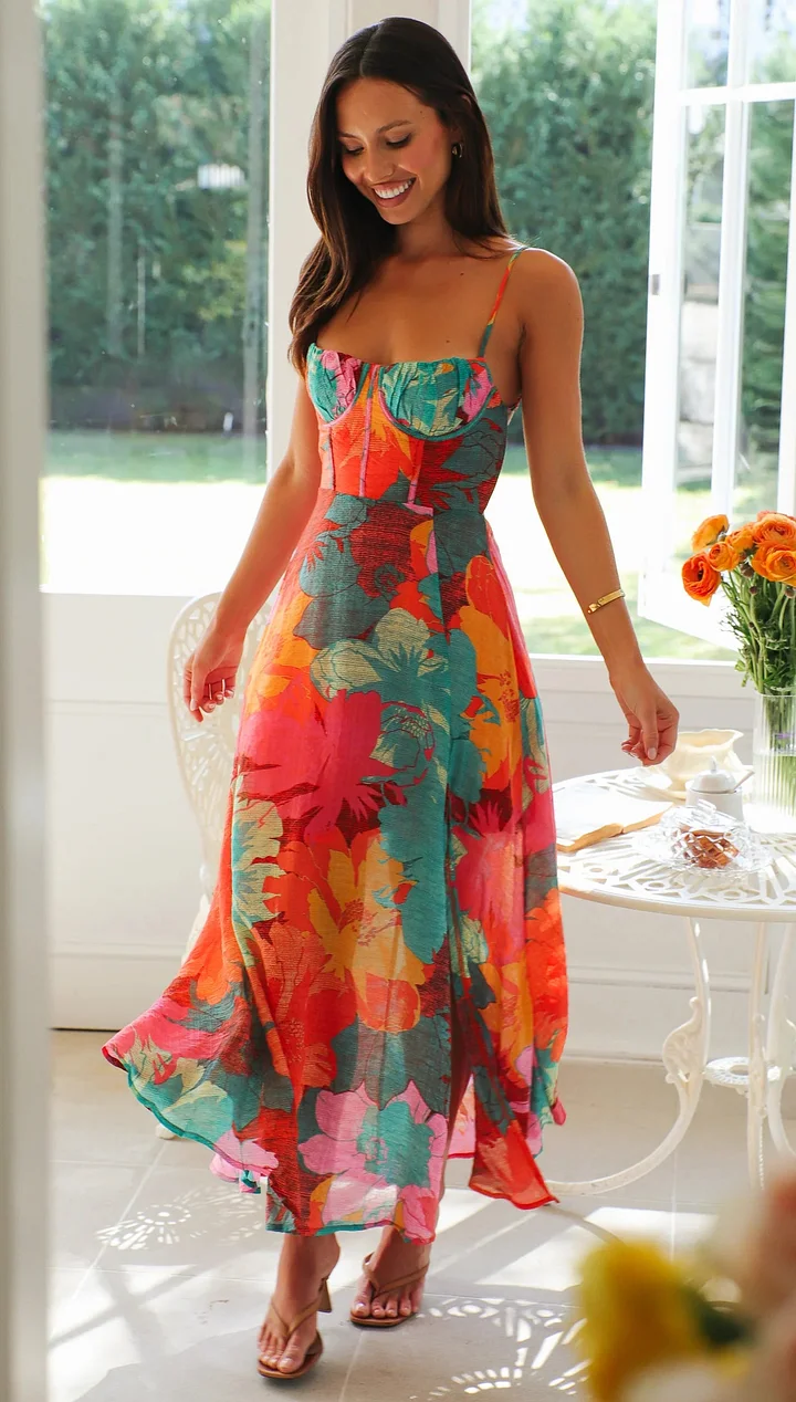 Azina™ | Tropical Floral Maxi Dress