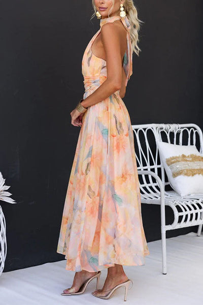 Priscille™ | Halter Neck Flow Midi Dress