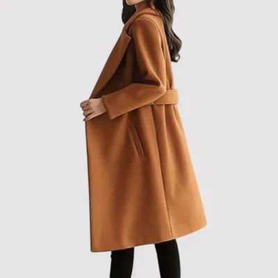 Delyra™ | Double-Button Long Wool Coat