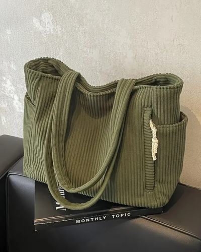 Cordavia™ | Textured Corduroy Tote Bag