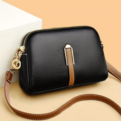 Mila™ | Litchi-Embossed Crossbody Bag