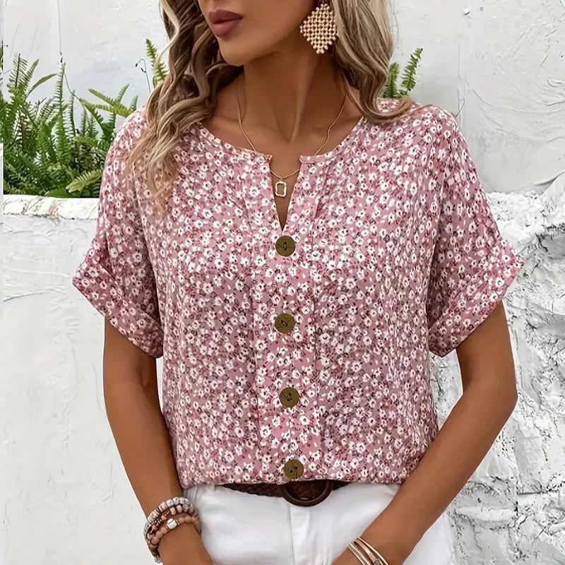 Océline™ | Elegant Blouse with Floral Print