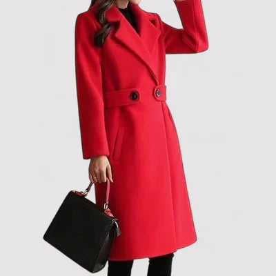 Delyra™ | Double-Button Long Wool Coat