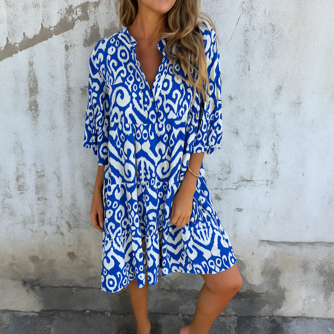 Émilane™ | Elegant Casual V-Neck Dress