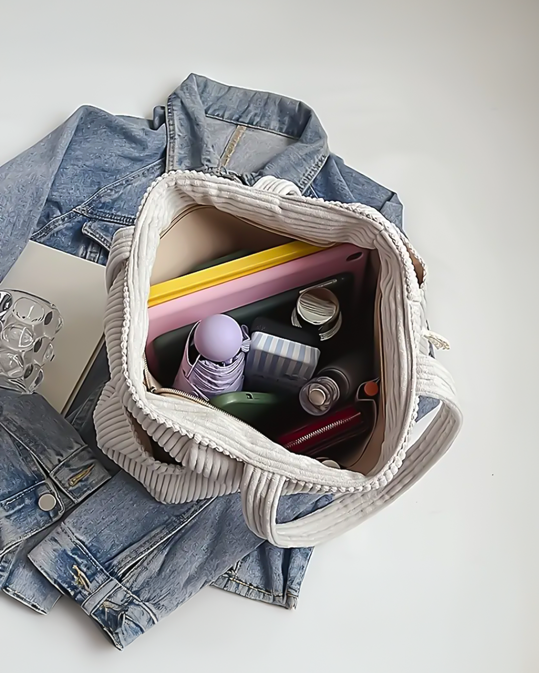 Cordavia™ | Textured Corduroy Tote Bag