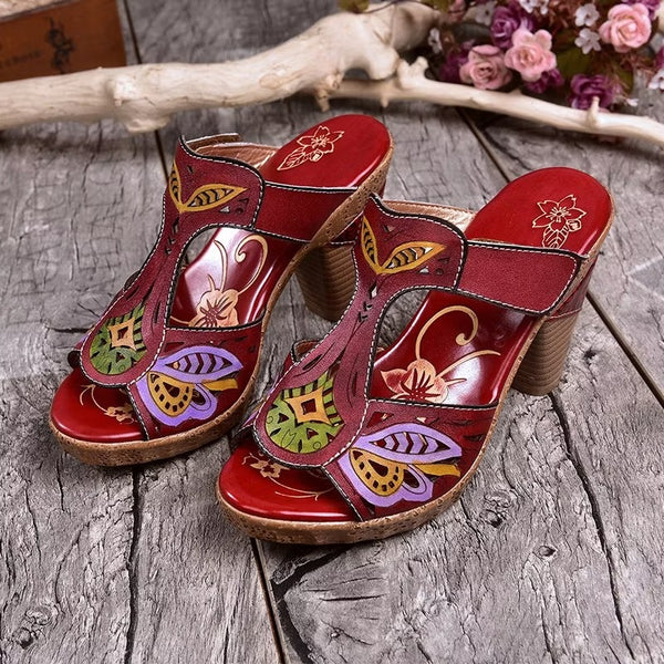 Isabeau™ | Heel Sandal With Folwer Print