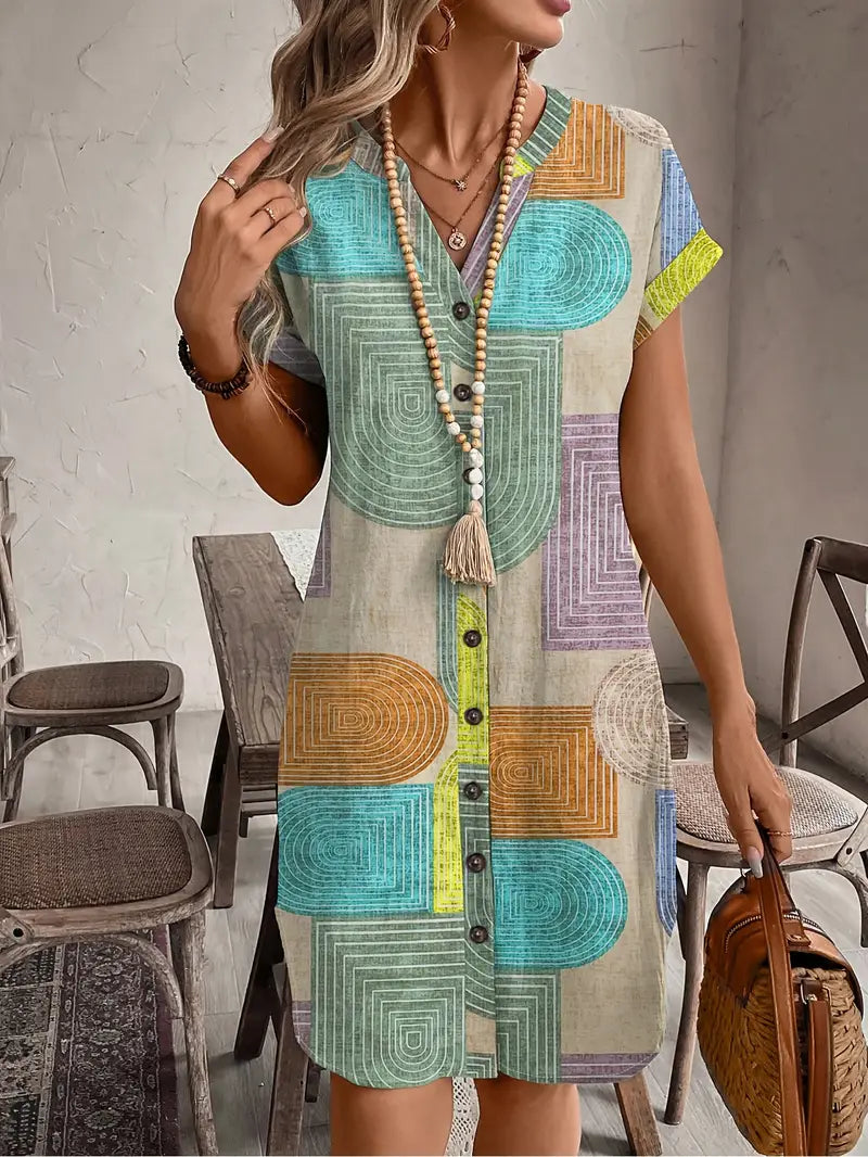 Tania™ | Elegant Geometric Dress