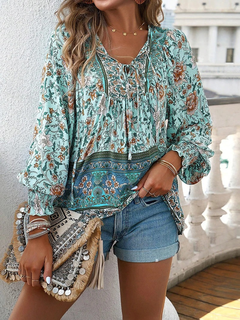 Arya™ | Boho Blossom Peasant Blouse