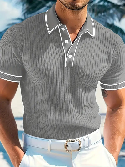 Luca™ | Slim-Fit Ribbed Polo Shirt