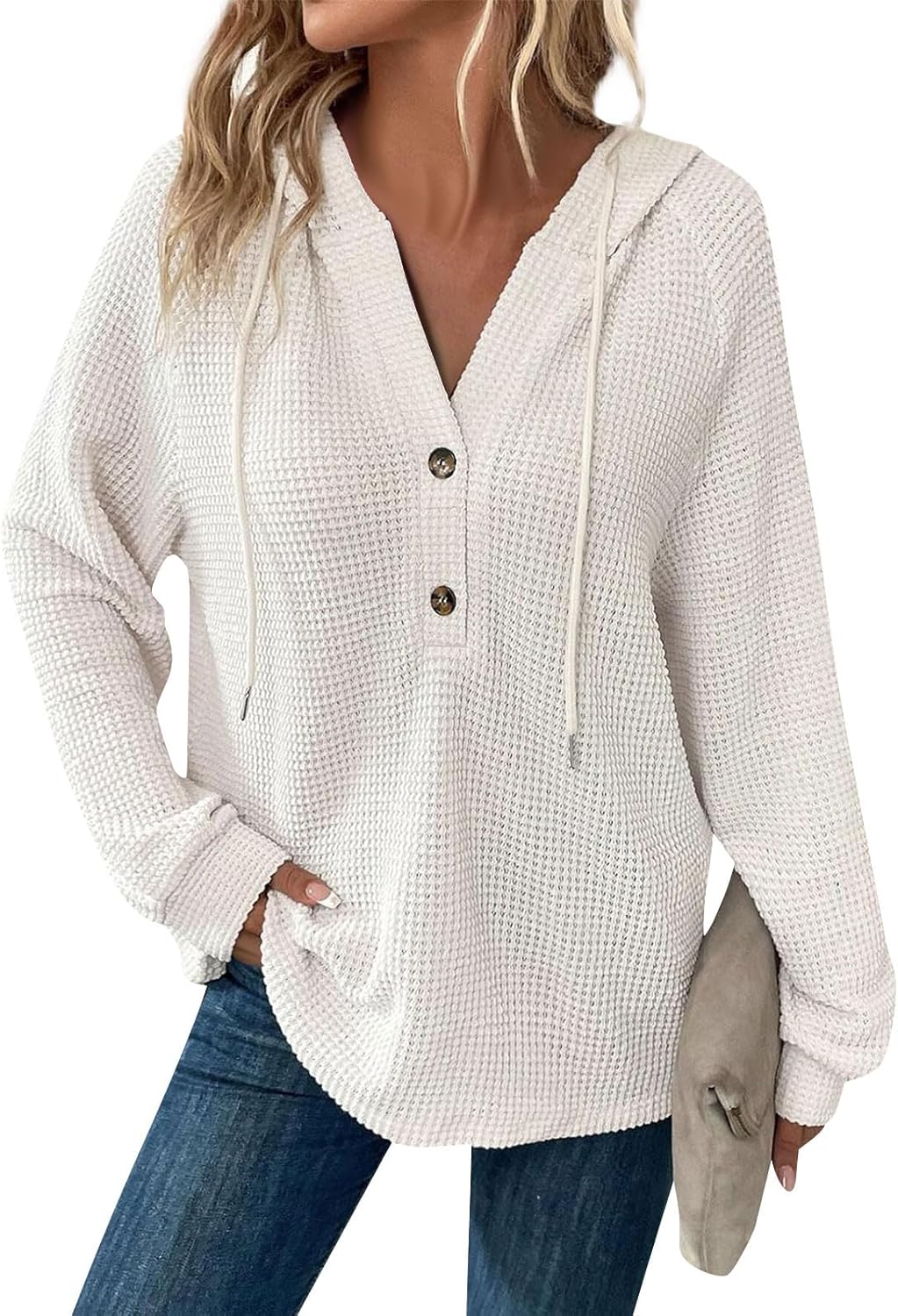 Sorelia™ | Cozy Waffle-Knit Hoodie