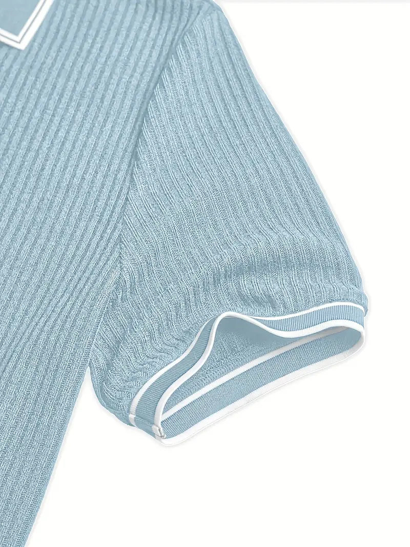 Luca™ | Slim-Fit Ribbed Polo Shirt