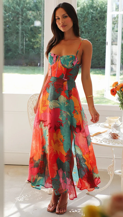 Azina™ | Tropical Floral Maxi Dress