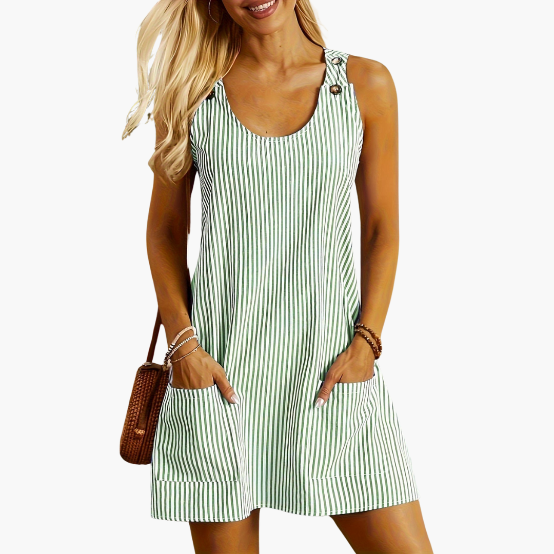 Maya™ | Striped Summer Swing Dress