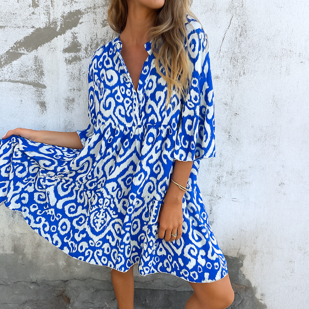Émilane™ | Elegant Casual V-Neck Dress
