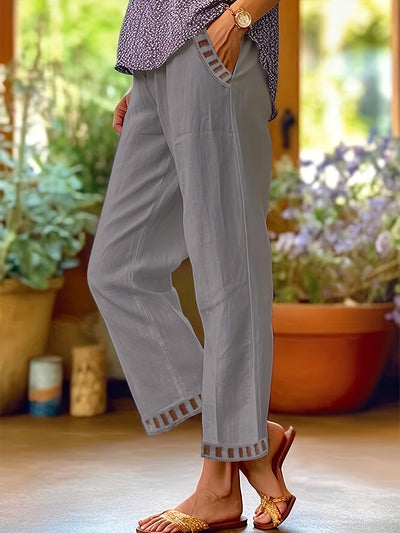 Lena™ | Contrast Trim Cropped Pants