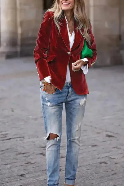 Floretta™ | Tailored Velvet Blazer