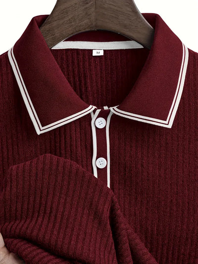 Luca™ | Slim-Fit Ribbed Polo Shirt