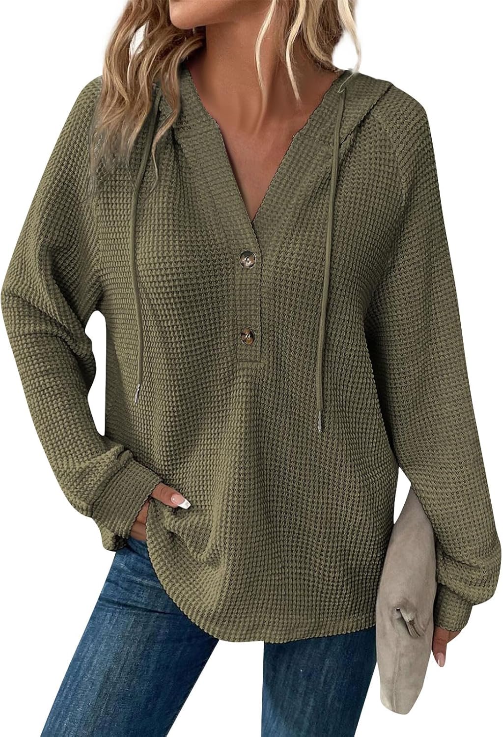 Sorelia™ | Cozy Waffle-Knit Hoodie